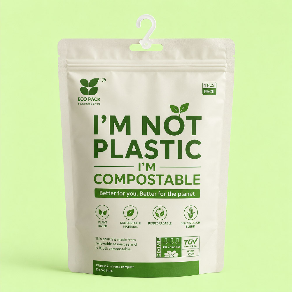Compostable Hanger Pouches Manufacturer in Mumbai