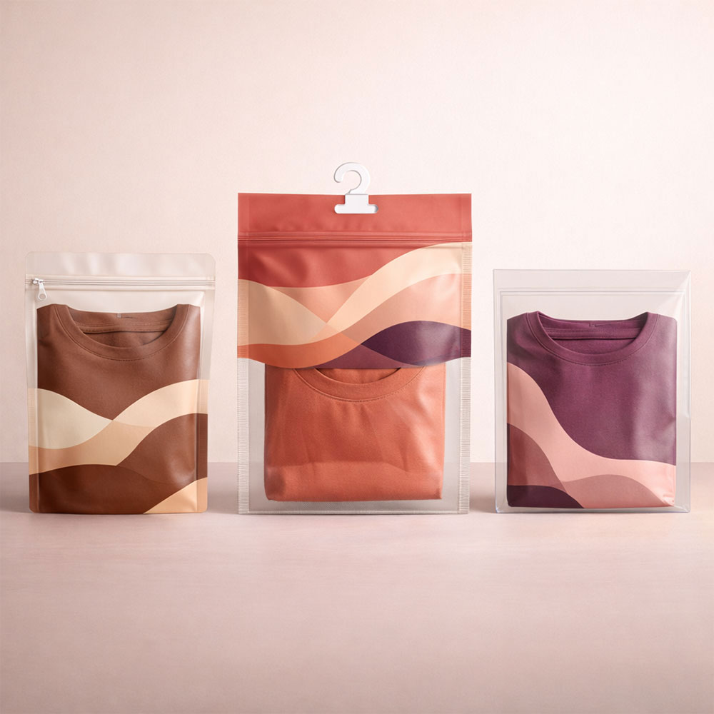 Flat Bottom Pouch for Garment Packaging Supplier, Mumbai