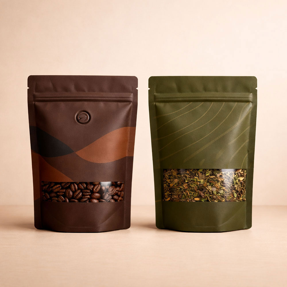 Flat Bottom Pouch for Tea & Coffee Packaging Supplier, Mumbai
