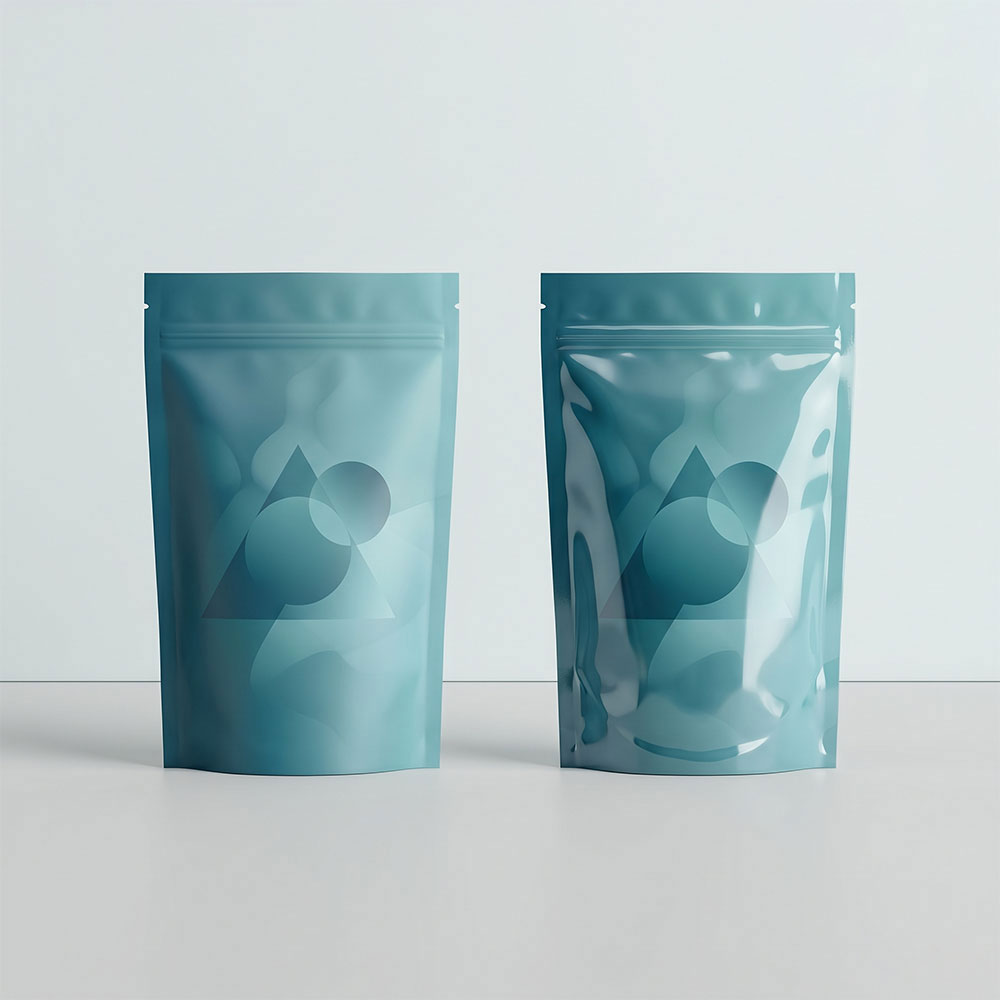 Matte / Gloss Flat Bottom Pouches Manufacturer in Mumbai
